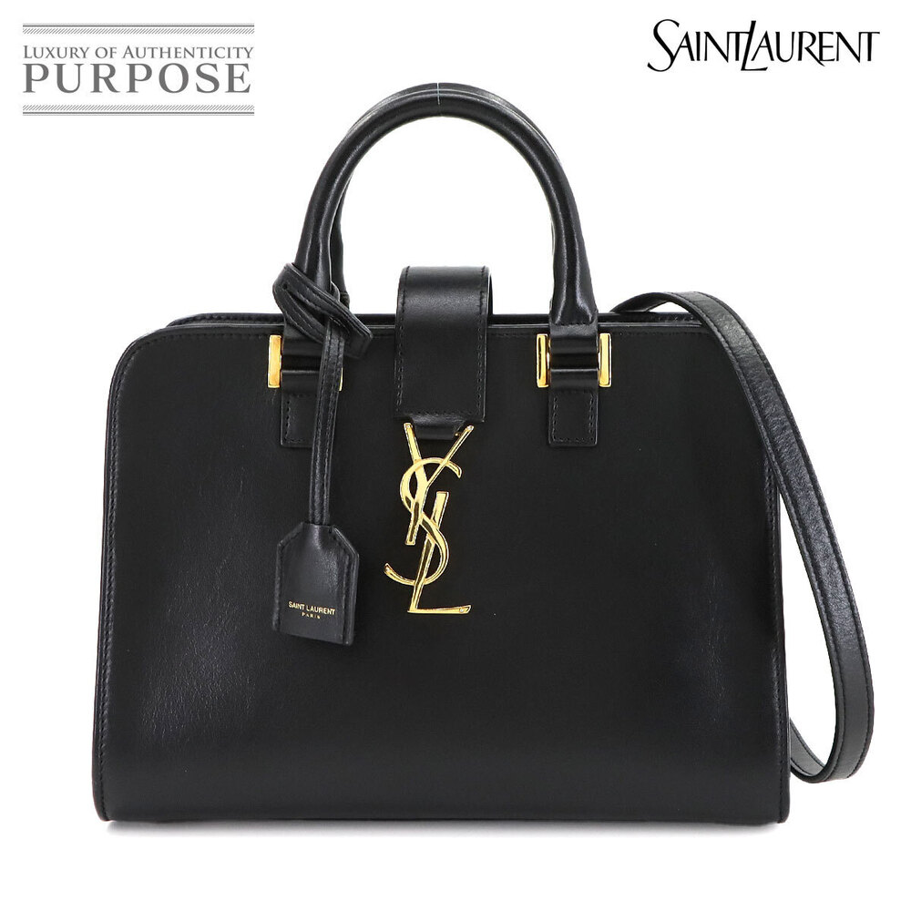 Saint Laurent Cabas Hand Shoulder Bag Black Leather - Picture 1 of 9